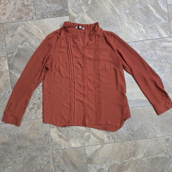Nanette Lepore Tops - Nanette‎ Lepore Terracotta Button-Up Blouse